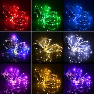 2M / 5M Battery Powered LED Copper Wire Fairy String light Strips For Christmas Tree Holiday Wedding Decoration Night lighting